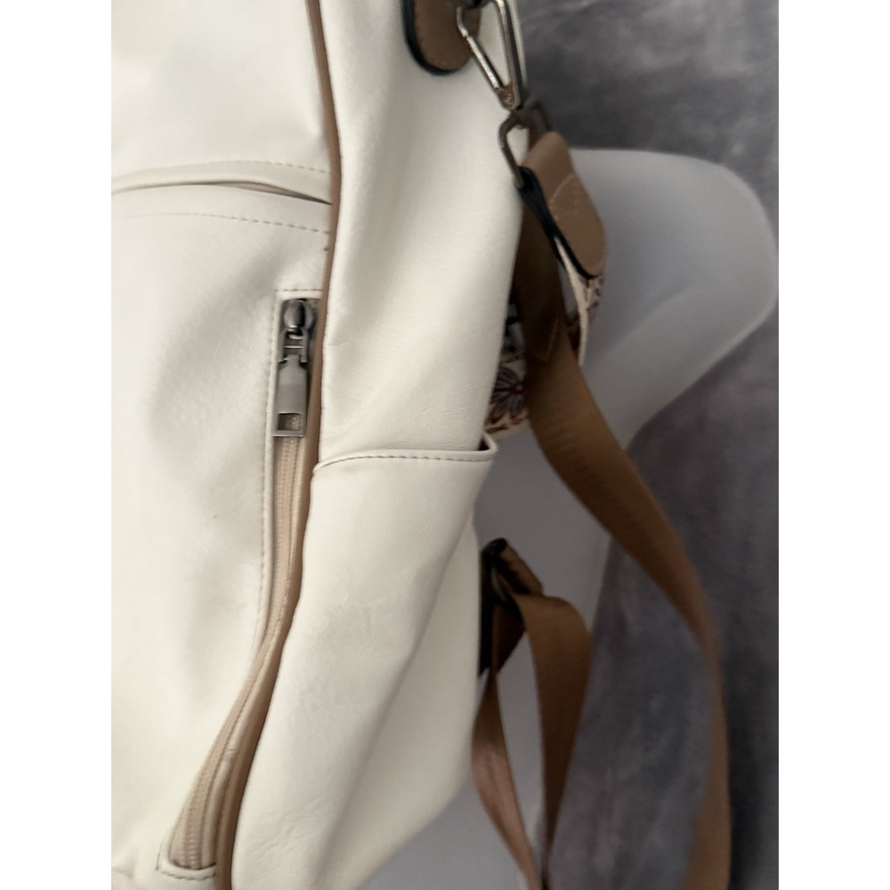 Fadeon Backpack Purse White Large Leather Laptop Bag Travel Carry On Outdoors - Picture 3 of 15